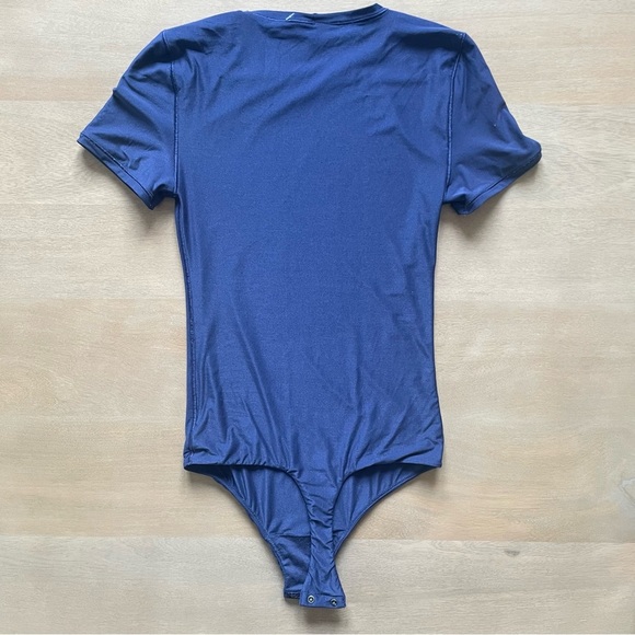 Aerie SMOOTHEZ Short Sleeve Bodysuit Blue - Picture 5 of 7